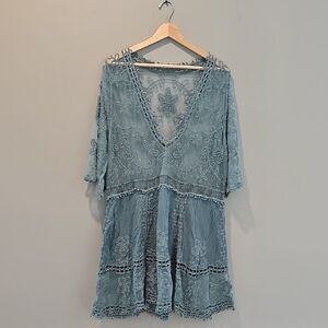 Elegant Blue Lace Swim Cover